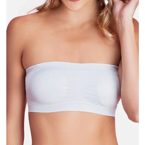White Stretch Bandeau Bra Convertible by Fashion Forms - Picture 1 of 7